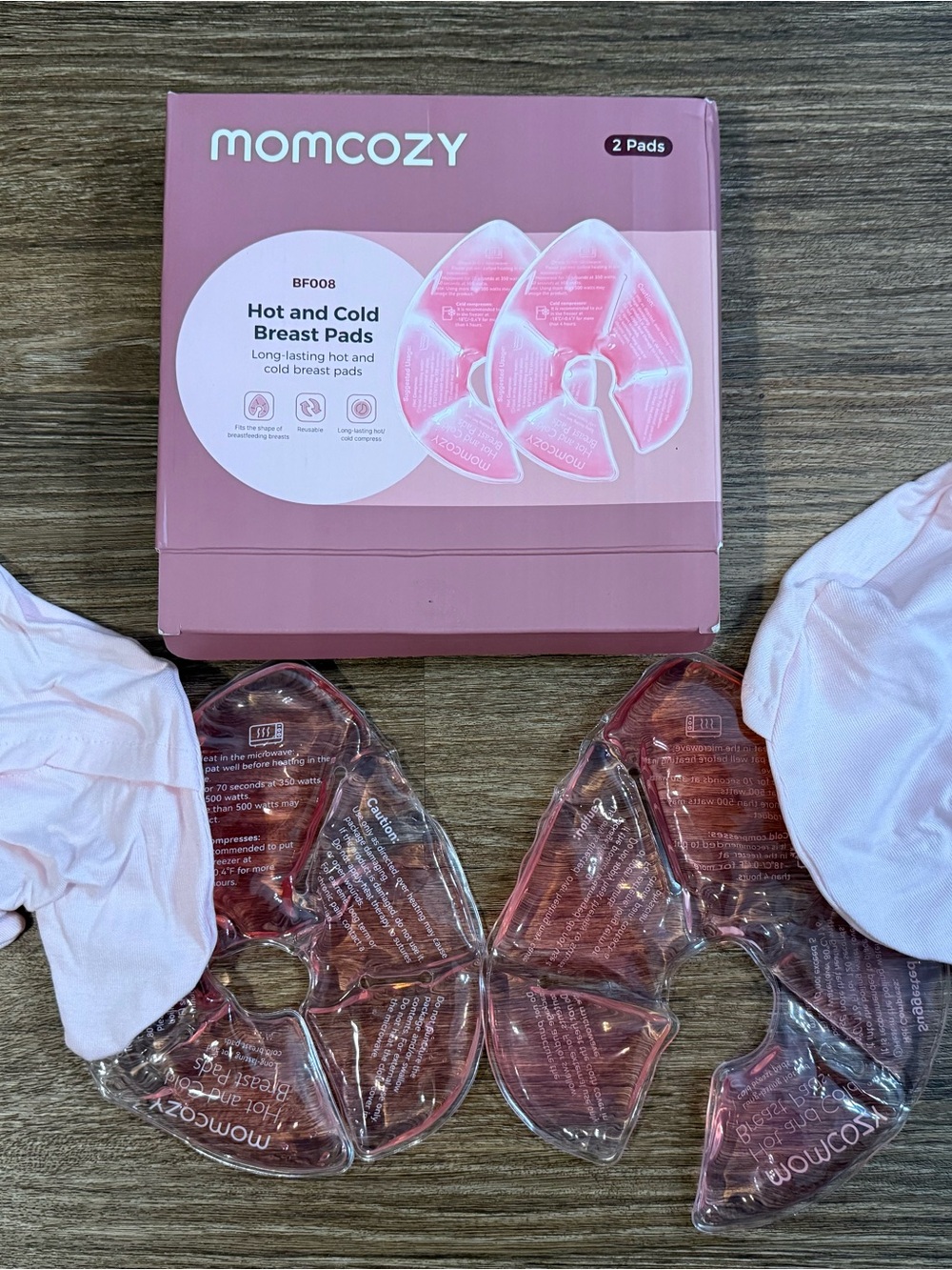 momcozy Hot and Cold Breast Pads - Pink